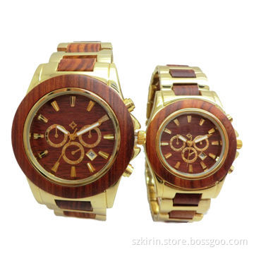 Wooden Wristwatch with Stainless Steel Buckle